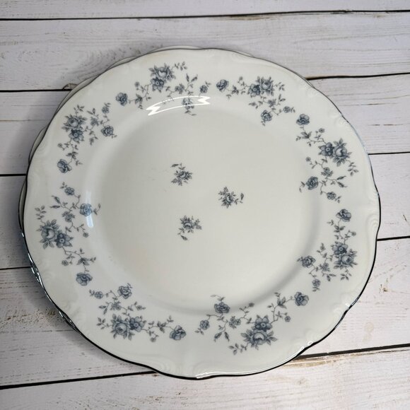 Johann Haviland Blue Garland 10" Dinner Plates Bavaria Germany Platinum Lot of 2 - Picture 5 of 9